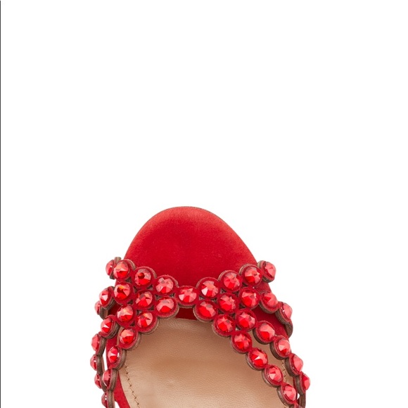 Red Aquazzura Tequila Sandals 105MM - Picture 8 of 8